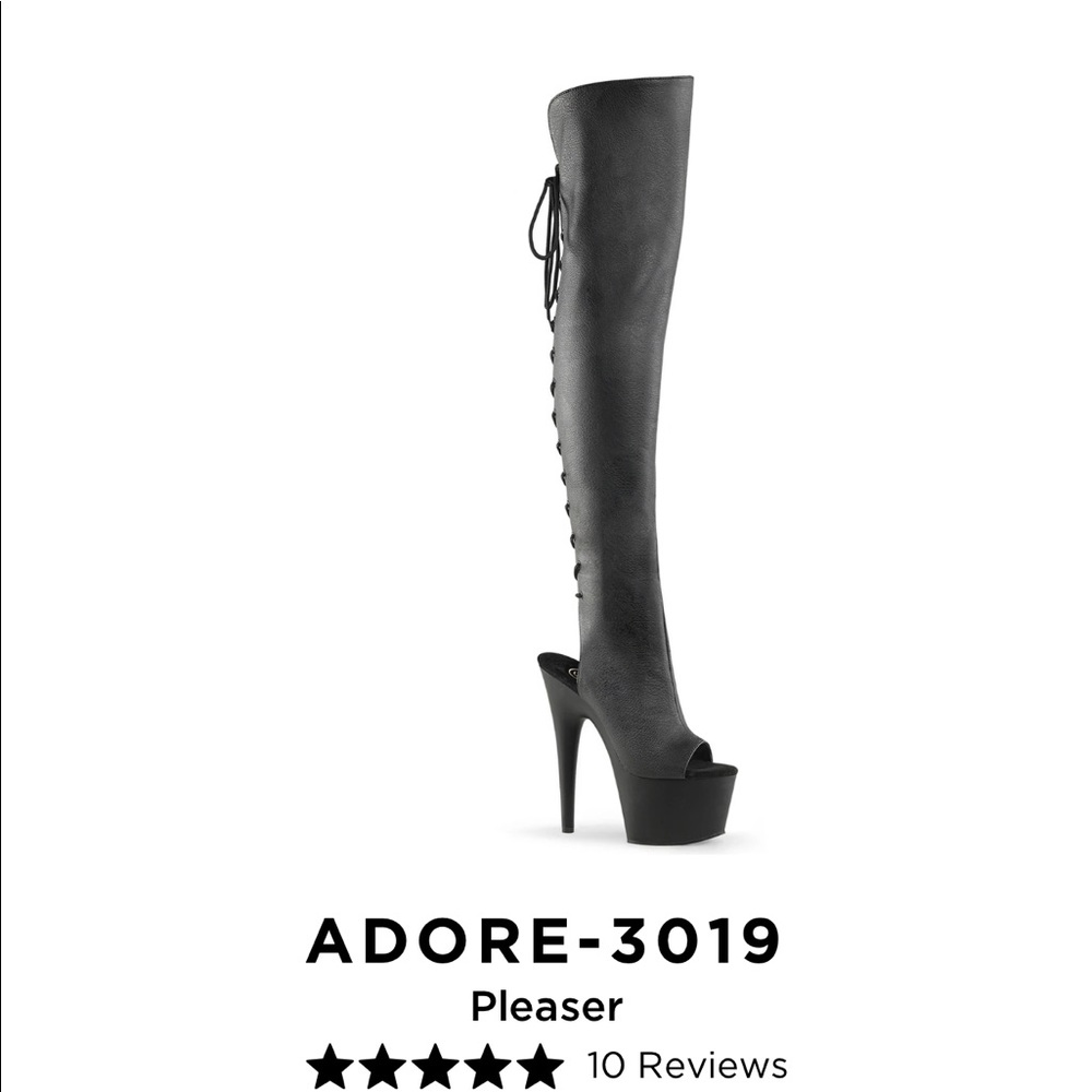 Black Thigh High Pleaser Boots